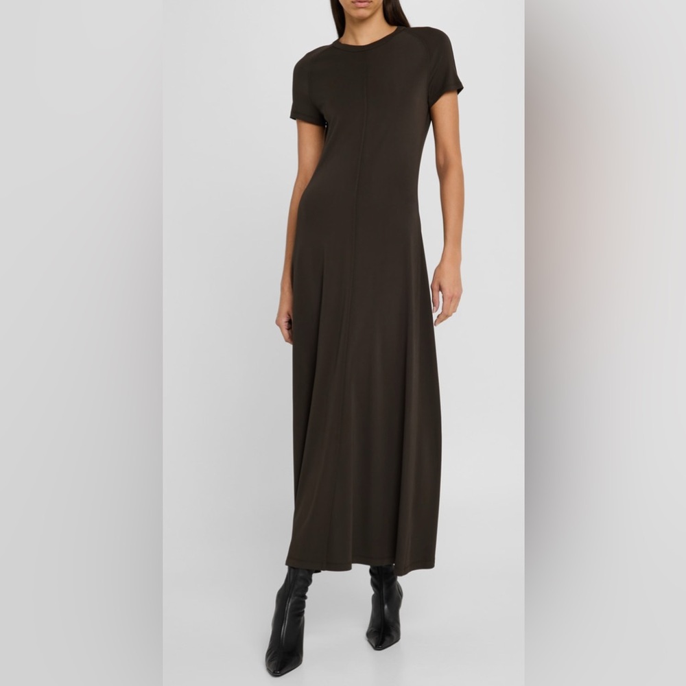 Toteme Olive Green Short Sleeve Maxi Dress